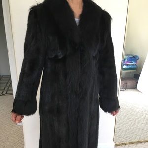 Vintage Long Black Mink Fur Coat